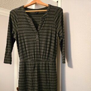 Torrid Spandex Dress Gray with Black Stripes